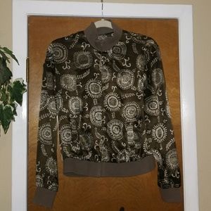 Spenser Jeremy 100% Silk Print Jacket Zip Front